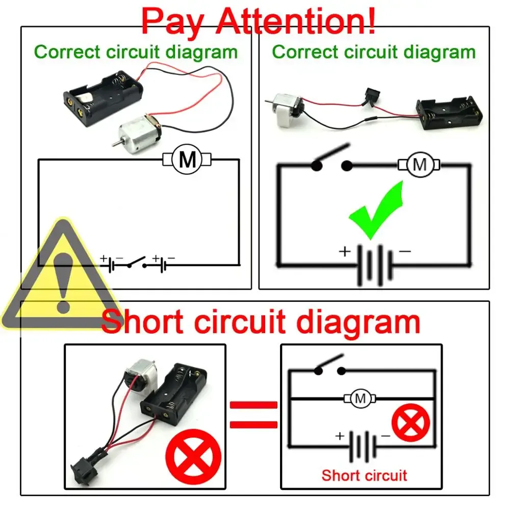 6 Set Rectangular Mini Electric 1.5-3V 24000rpm Motor de passe-temps avec 84 PCS Plastic Gears Kit for DIY Science Projects