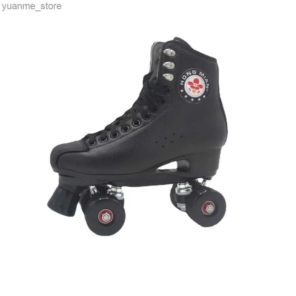 Inline rullskridskor högkvalitativa kohude läder rullskridskor skor patines glidande inline quad sneakers tränar 2 rad dubbel linje 4 hjul y240410