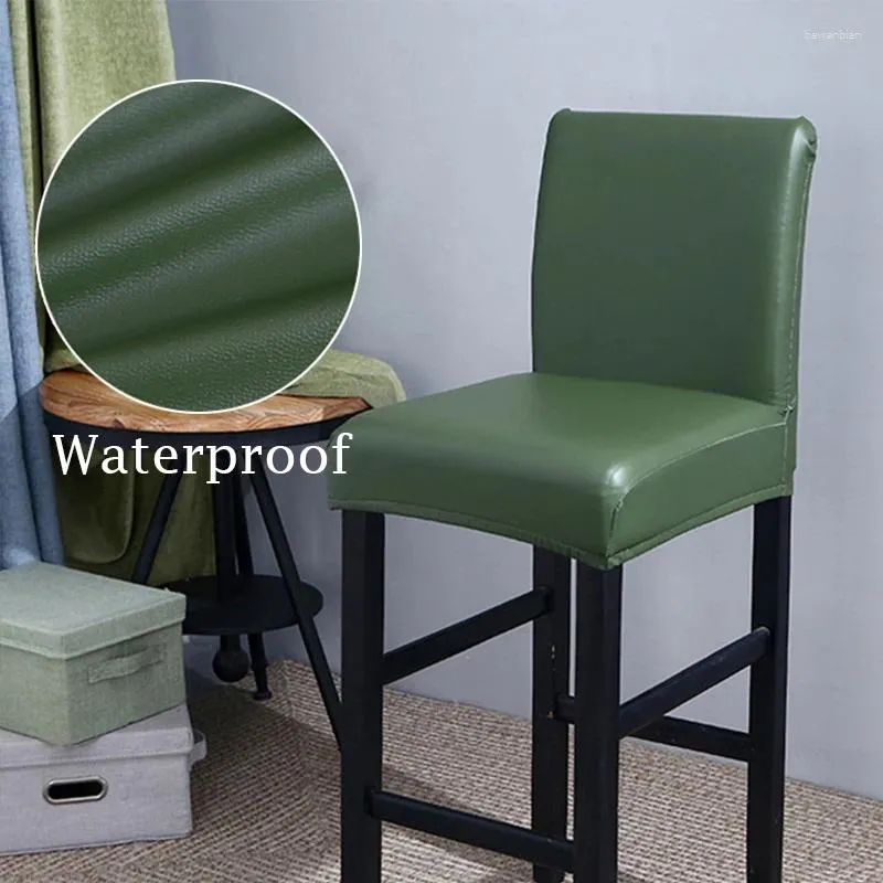 Chair Covers Elastic Waterproof Cover Leather Low Back Seat High Footed Stool Bar