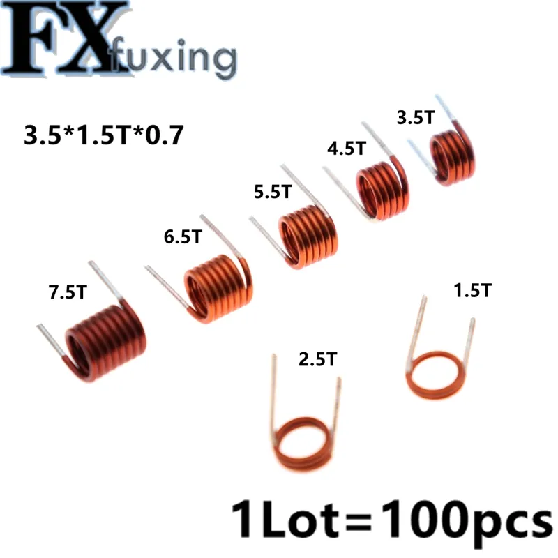 Inductance COILCRAFT 3,5 * 7,5T * 0,7 Fil de cuivre Inductance de bobine creuse Remote Contrôle FM Inductance 3,5 * 1,5 / 2,5 / 3,5 / 4,5 / 7,5T * 0,7