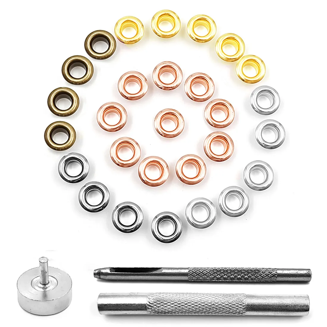 6mm Loch Metall Ösen TEILET MIT WASHER PUNKT SET SETTOR DIY CLOME SHOUS GETRIGKEIT