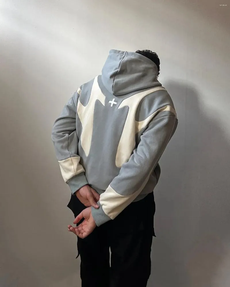 Herren Hoodies Y2K Vintage Zip Hoodie Hip Hop Patchwork Übergroße Haruku Gothic Jacke Oberbekleidung Kleidung Streetwear_voghion.com