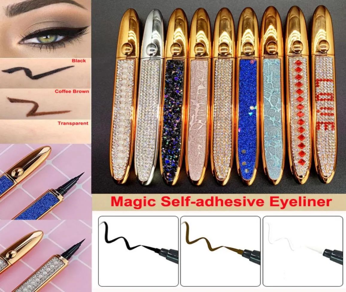 Diamond Magic Eyeliner Self Adhesive Liquid Eyeliner Pencil for Makeup False Eyelashes Eye Liner Long Lasting No Glue Non Magnetic7922620