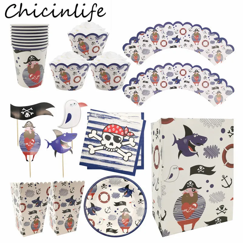 Chicinlife Pirate Paper Platesカップ