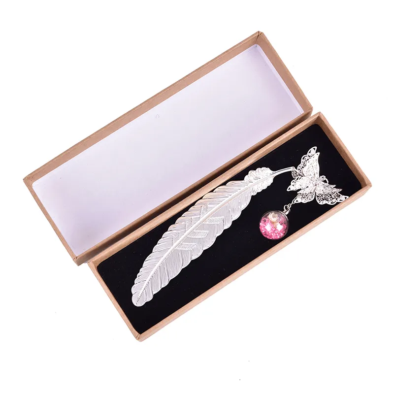 JPJZY BRBAM Metal Feather Bookmark - Initial & Butterfly Pendant, Unique Gift For Book Lovers, Gold - View #9