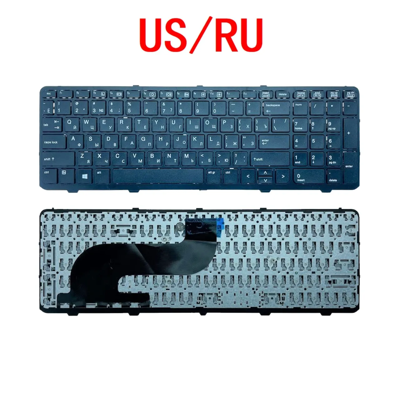 Teclados novos teclados de laptop russo dos EUA para HP ProBook 650 G1 655 G1 Notebook PC Substituição