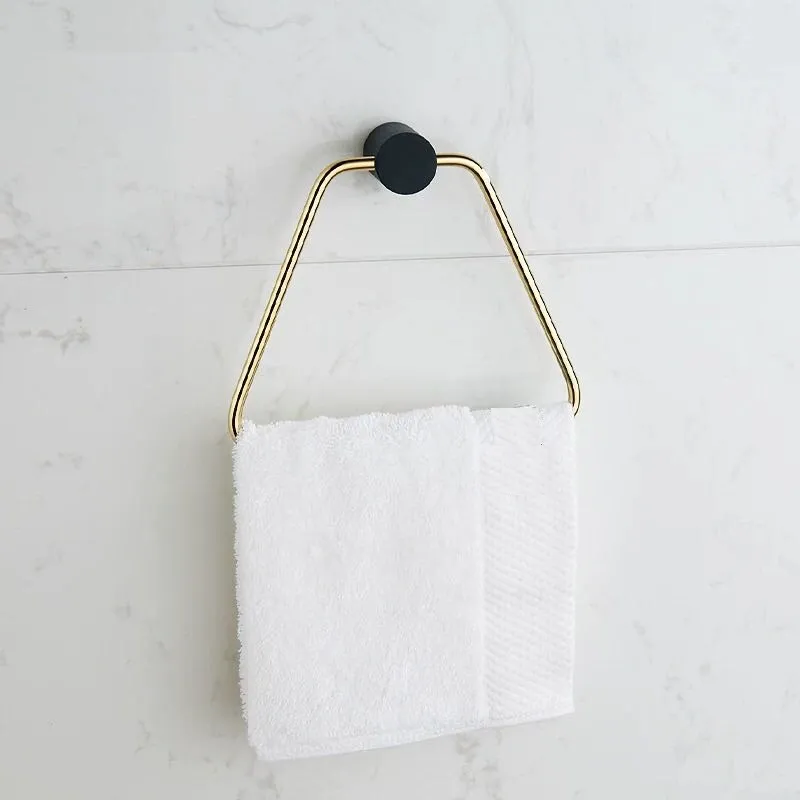 Högkvalitativ brassblack guld badrum hårdvara set pappershållare handduk ring mantel krok handduk bar toalett borste badrumstillbehör