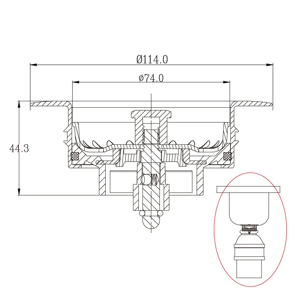Mttuzk Küchenspüle Drainer 114 mm Durchmesser Abflusser für den Spülenfilterabfluss Abfluss MTK252