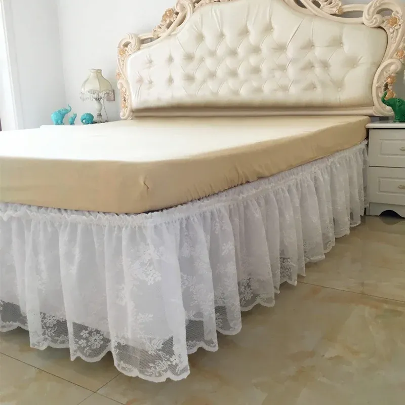 Fluviales de cama de la cama con ruffled Falda de cama para la cama para boda CODERA DE CAMA ELASTA CODERA CODERA CAMBITA SIN SUPERRACIÓN