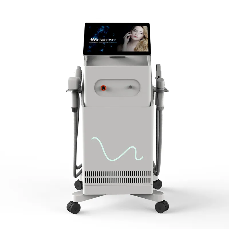 Machine épilation IPL RF Nd:YAG - Double écran, 3 Têtes, 10 Ans Garantie, 60 Kg