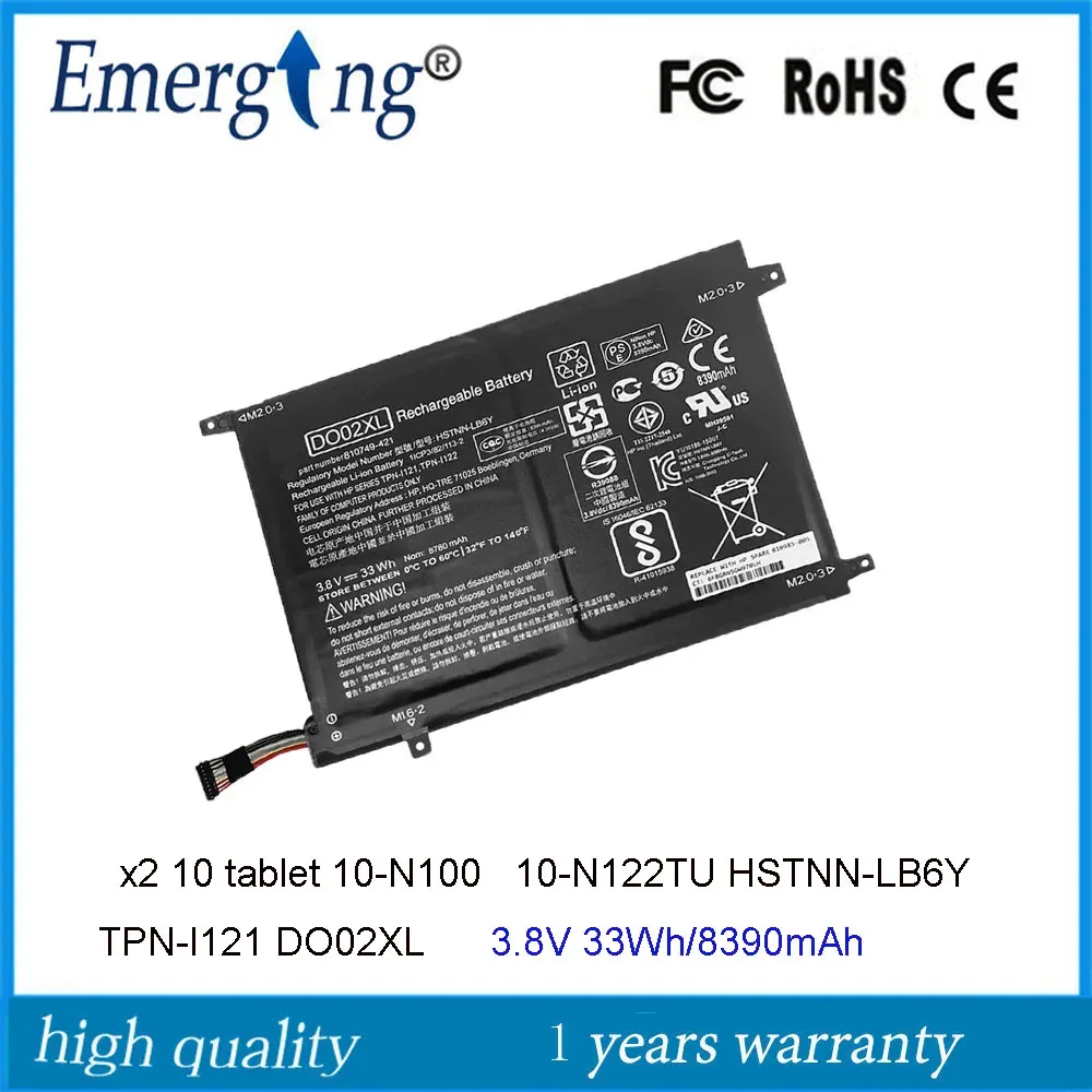 Batteries 3.8V 33Wh DO02XL NOUVELLE BATTERIE OPRIMATEUR POUR HP PAVILION X2 10 PC détachable 210 G1 DO02033XL HSTNNLB6Y HSTNNDB7E TPNI121