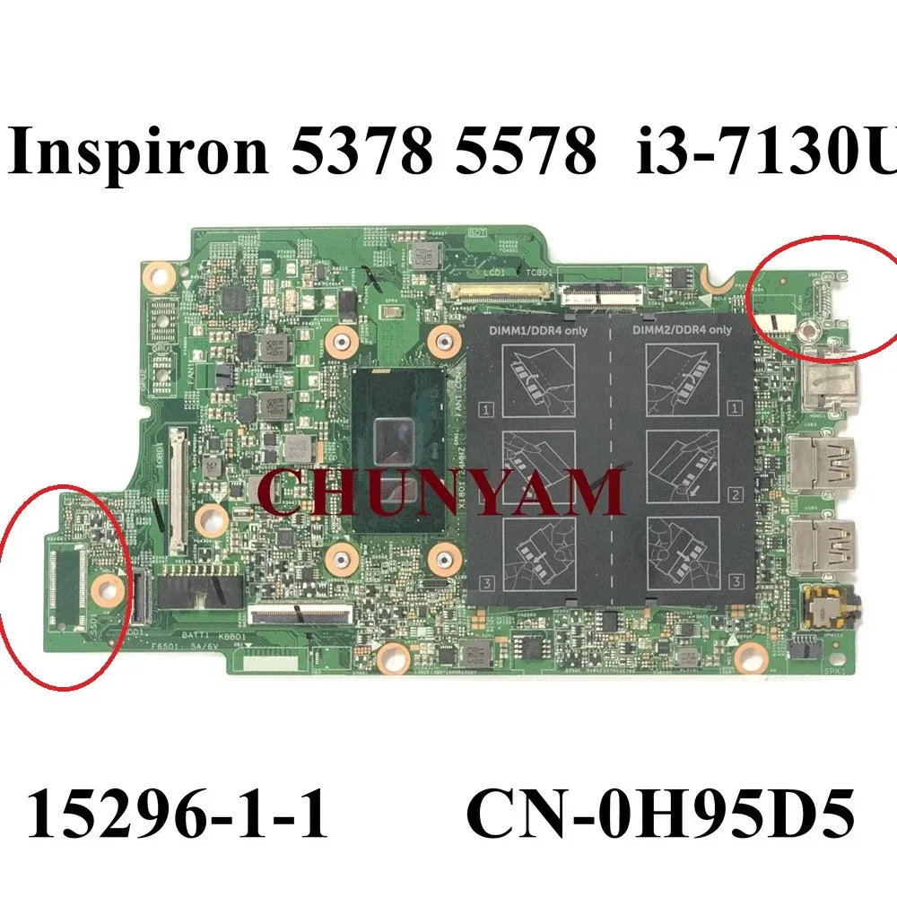 Płyta główna 152961 i37130U dla Dell Inspiron 13 5378 /15 5578 Laptop Motherboard CN0H95D5 H95D5 TEALBODA 100% Testowane