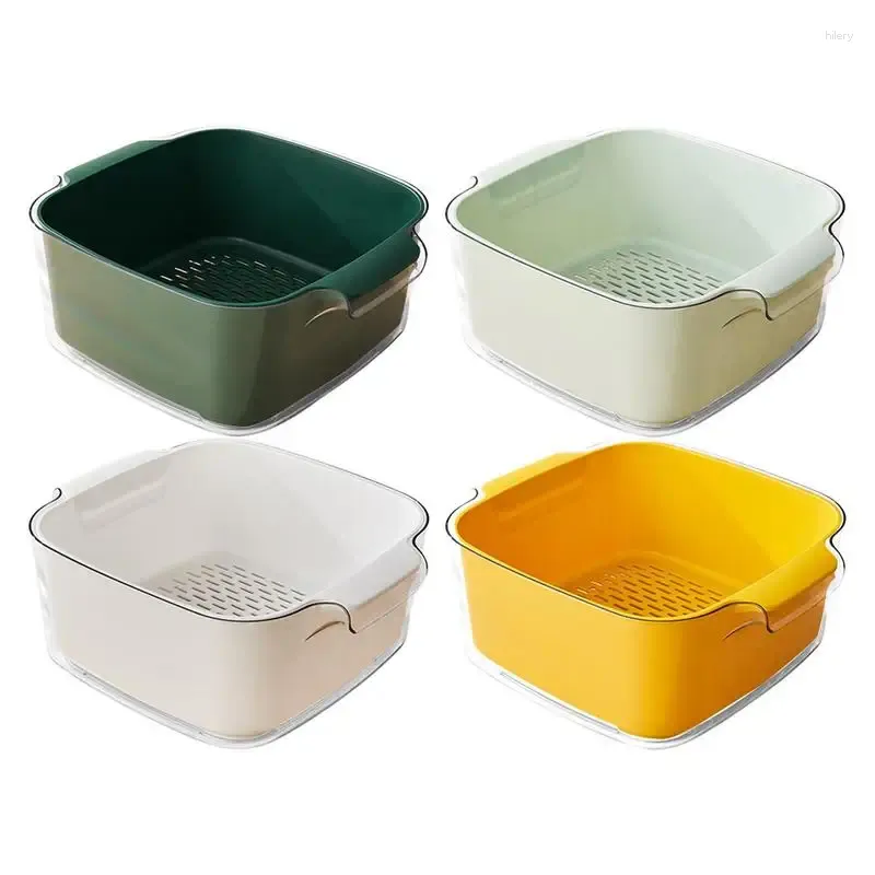 Bowls Kitchen collanter bol Set Multifonctional Double-couche Wash Panier de rangement extensible Container pour outils