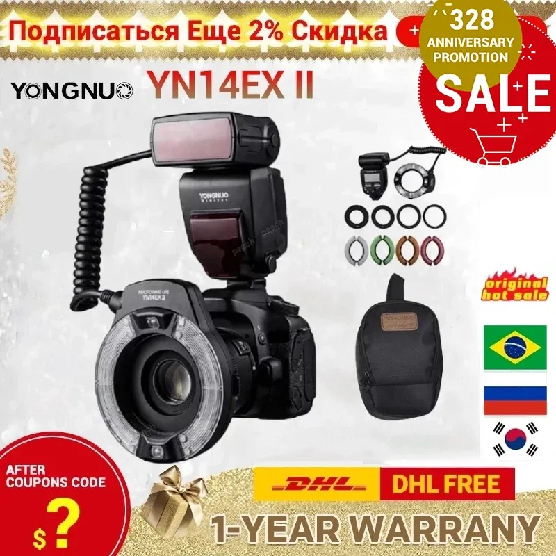 Bags Yongnuo Yn14ex Ii Yn14ex Yn24ex Flash Led Ro Ring Speedlite Light for Sony E Canon Eos 1dx 5d3 6d 7d 70d 80d Dslr Cameras