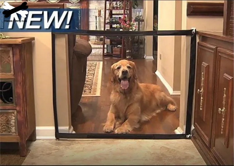 Fence en maille pliante portable pour les portes de sécurité pour chiens Baby Guard Accessoires d'animaux de compagnie Installation n'importe où escaliers intérieurs