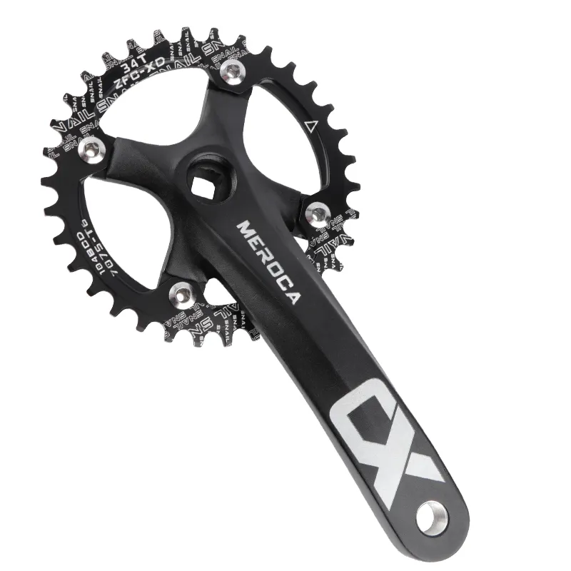 Meroca Bicycle Crank Chainwheel 104BCD MTB Bike Crankset Aluminiumlegering met bodem 170 mm Crank Black 32/34/36/38/40/42T Plaat