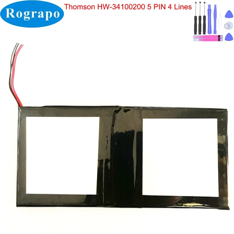 Batterie Nuove batteria da 3,8 V 10000MAH per laptop Tablet per Thomson HW34100200 5 Pin 4 Tappo di filo + Strumenti