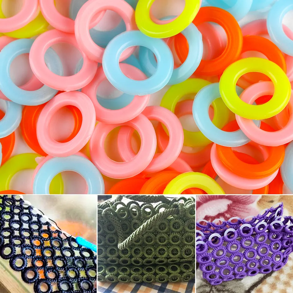 100pcs S/L DIY Crochet Ring Weave Tools Latching Knitting Locking Stitch Marker Crochet Plastic Circle Hook Sewing Accessory