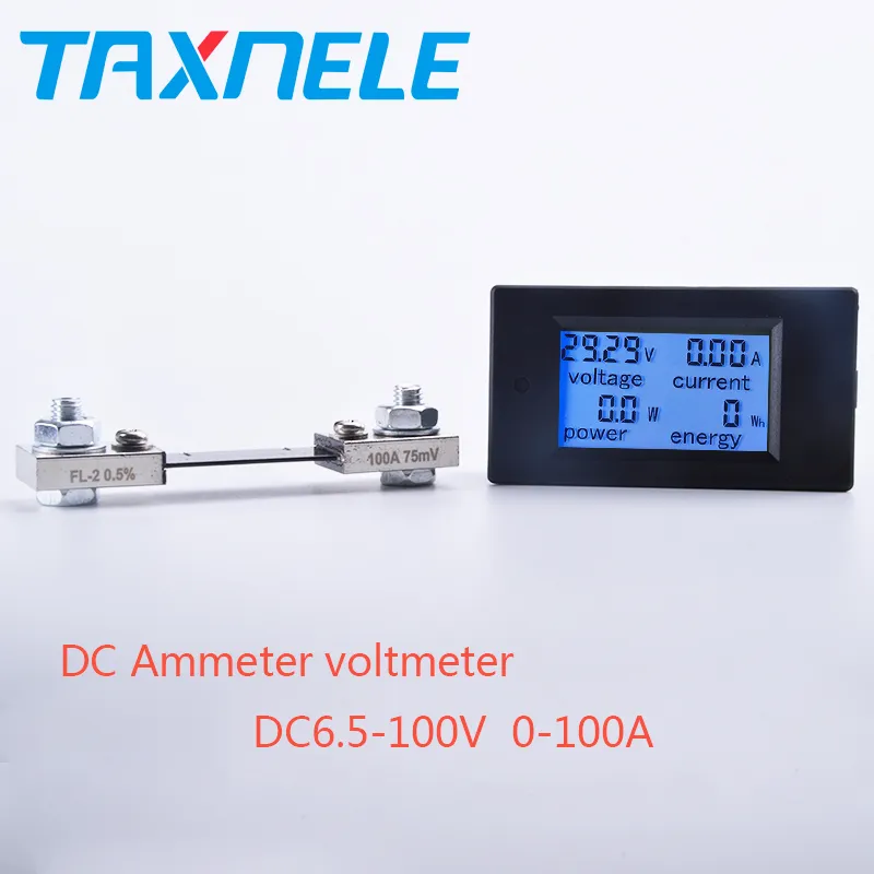 4 LCD Digital DC Voltmeter Ammeter Power Energy Current Meter, 0-100A ...