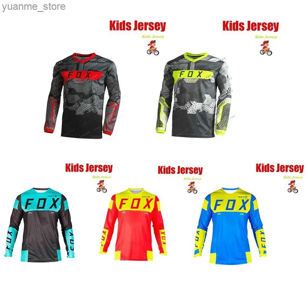 Camicie ciclistiche tops kids fuorise da corsa su strada in jersey jersey jersey camiseta motocross t-shirt pipistrello enduro enduro jersey y240410y2404180xpy