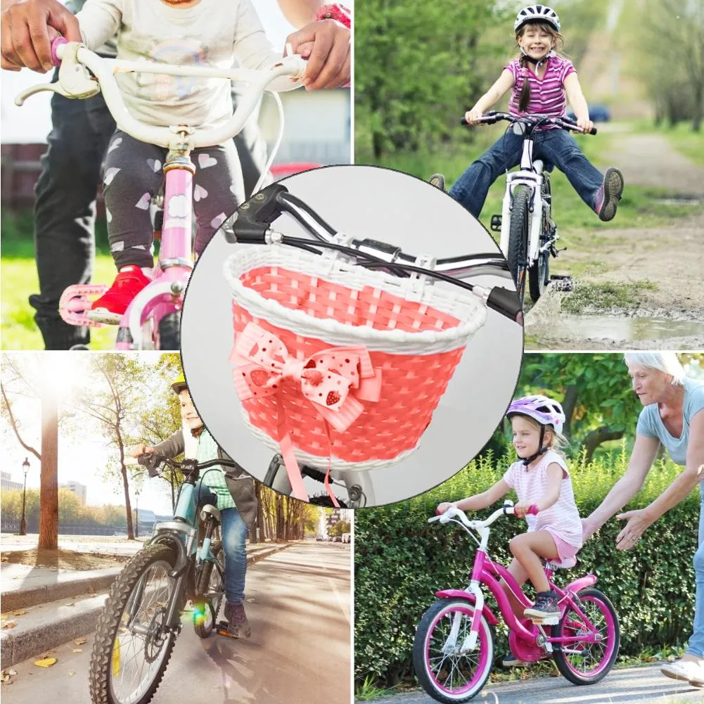 Ragazza per bambini cestino per manubrio in bicicletta cestino per carrello in prua in plastica per carrello per biciclette tricicli Scooter Cestini passeggini