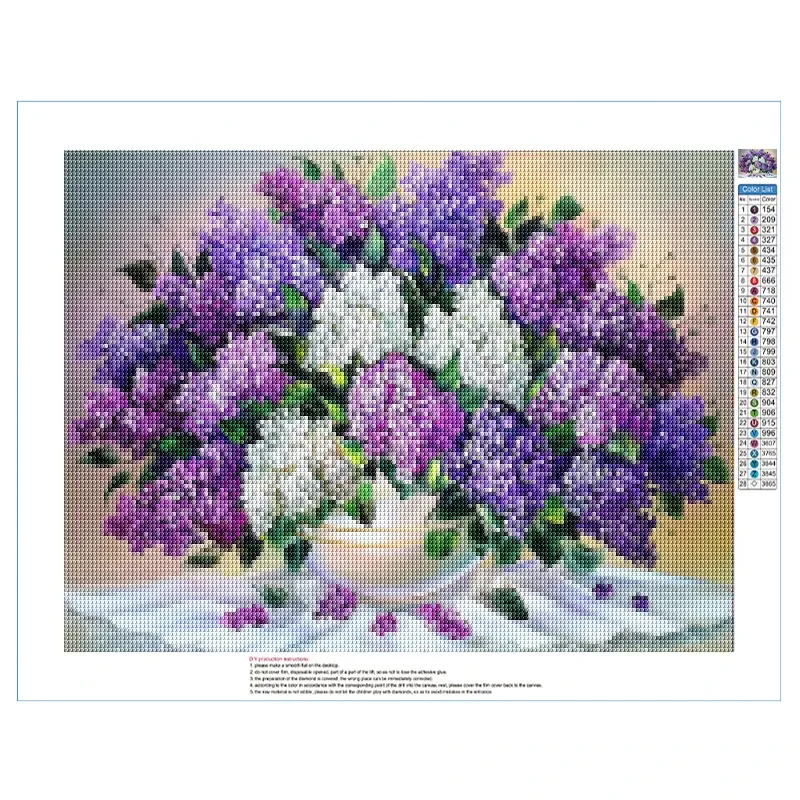 5D DIY Diamond Painting Flowers Vase Cross Stitch Kit Full Drill Embroidery Mosaic Flower Rose Picture of Rhinestones Decor Gift