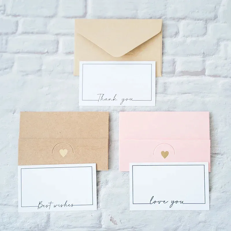 100 stcs witte kaart vintage bedankt es love message wensing voor kleine bedrijven verjaardag cadeau decoratie 240328