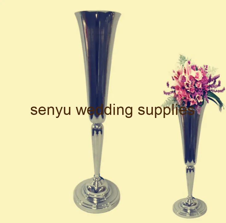 style nouveau design Sliver / Gold Metal Flower Vase, centres de table pour la décoration de table Senyu0359