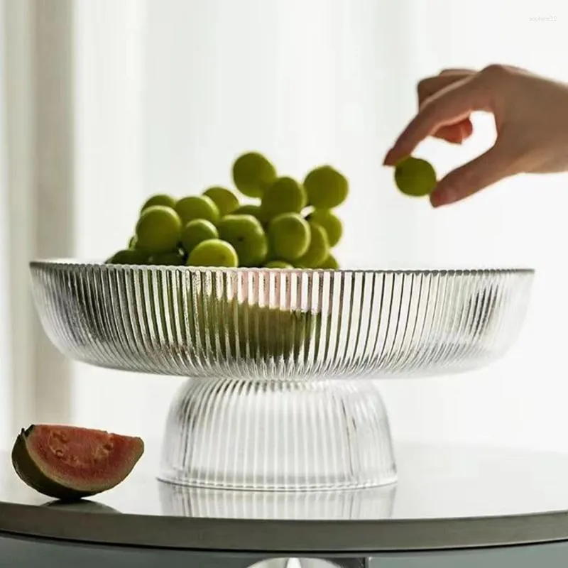 Ensembles de vaisselle bols en verre durables salade de mariage décorative servant pour divertir les pieds d'assiette de fruits