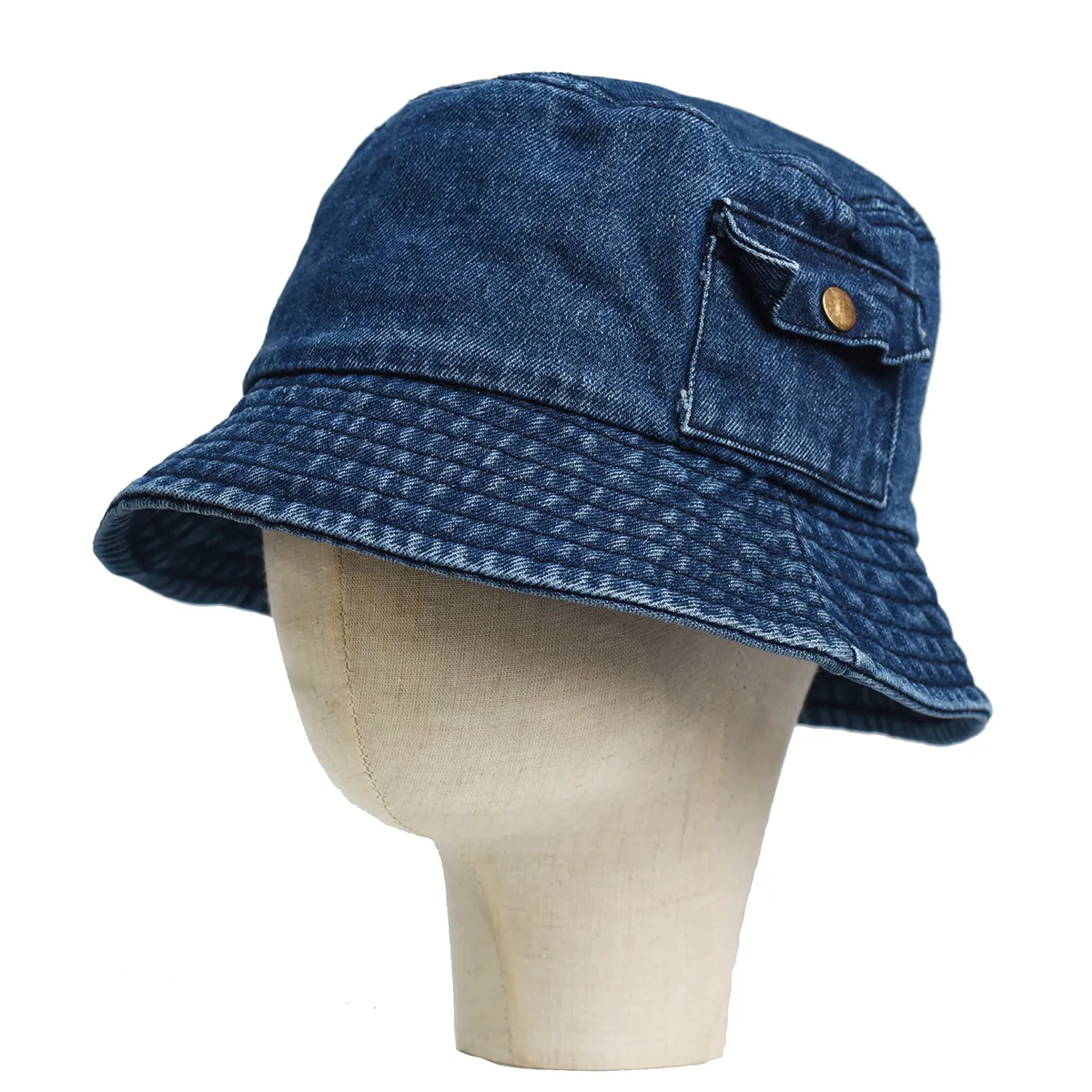 Topi nelayan saku topi Bucket Denim antik pria wanita dicuci katun topi Panama mode topi Bob Hip Hop petten sombrero pescador