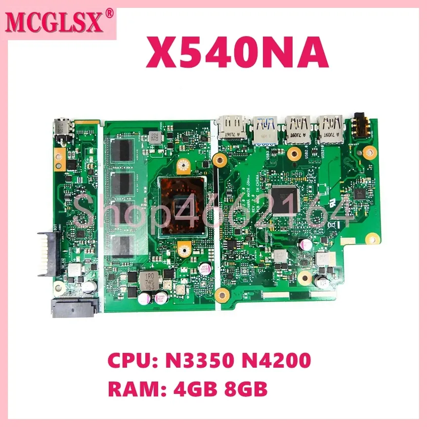 Motherboard X540NA With N3350 N4200 CPU 4GB 8GBRAM Notebook Mainboard For Asus X540 X540N X540NA R540N D540NA Laptop Motherboard Tested OK