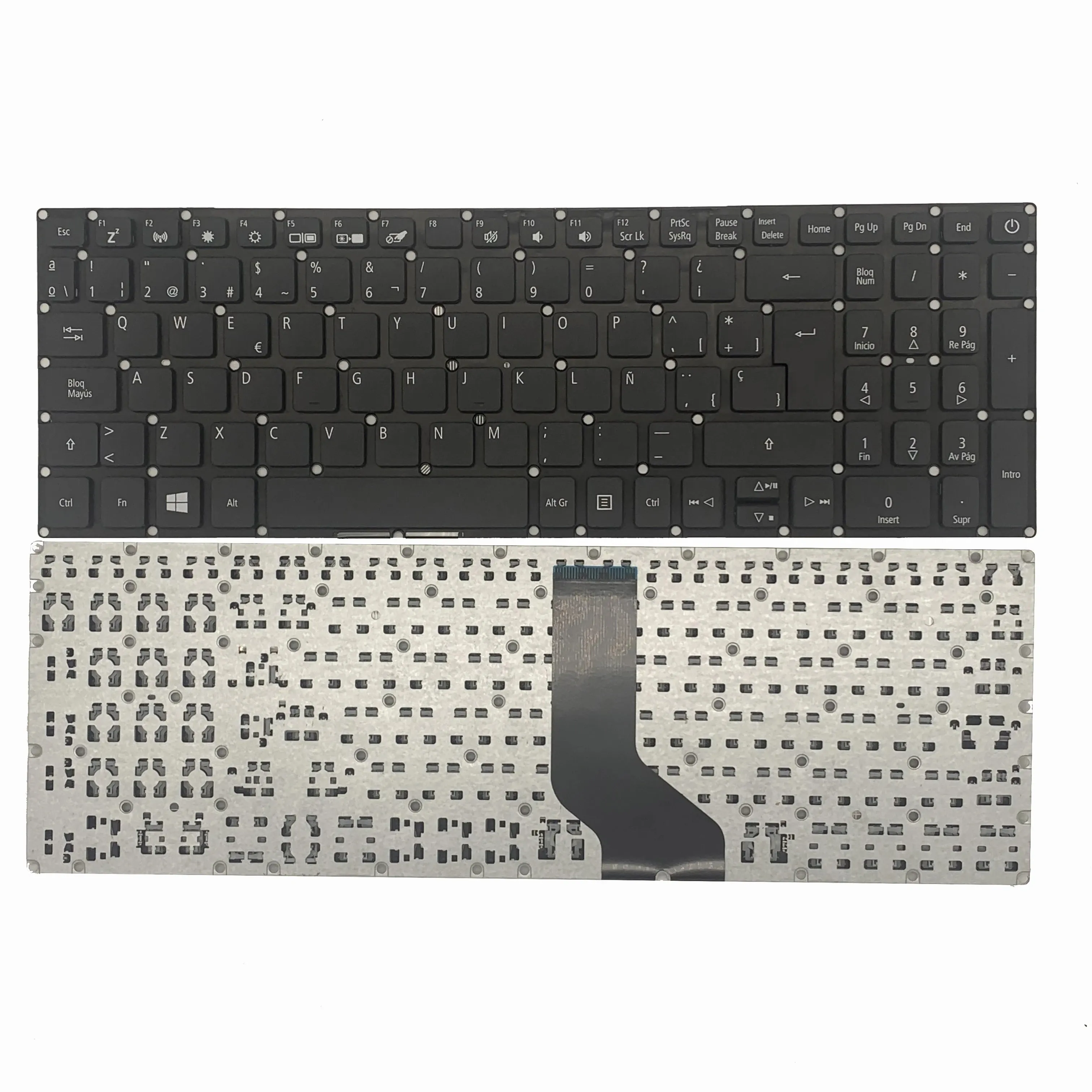 Tangentbord Nytt spanska tangentbord för Acer Aspire 3 A31521 A31541 A31541G A31531 A31551 A31553 A31553G SP Black