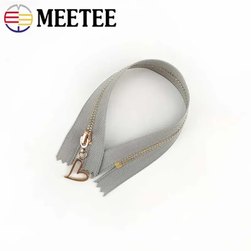 5/10pcs 15/18/20/25/30cm 3# Metal Zipper Close End Gold Teeth Zip Closure for Sewing Bag Purse Down Jacket Dresses Accessories