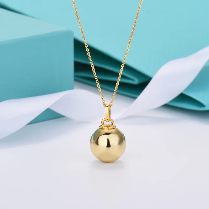 Lady Designer Pendant Necklace High Version New Gold Ball Necklace Plated 18K Real Gold CNC Steel Printing European and American