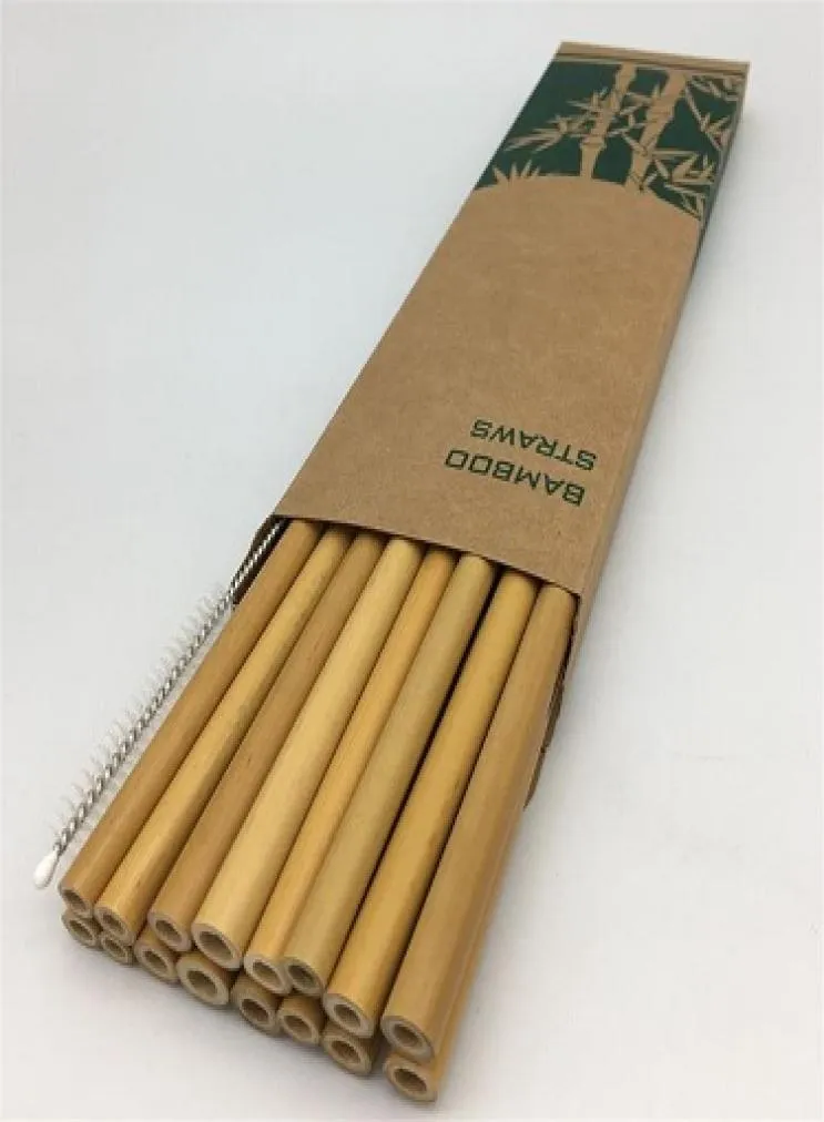 Przydatne bambusowe picie słomki wielokrotnego użytku impreza kuchnia czysta szczotka 13pcsset przydatne narzędzie kuchenne 2 kolory 49283995001