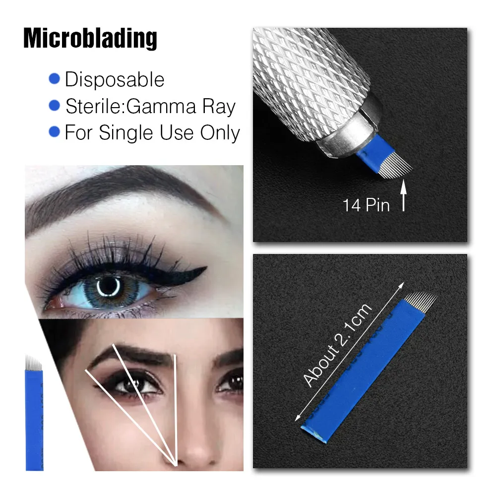 Oefen Tattoo Kits Set pro Microblading Permanente make -up wenkbrauw mes naald pen pigment inkt trein tattoo tool