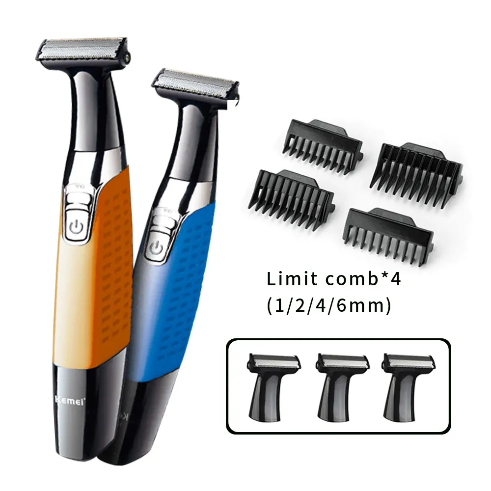 Aparadores kemei barba barba barba elétrica Razor para homens barbeador elétrico para homens TRIMER DE CABELO DE CABELO Máquina de barbear eletrônico