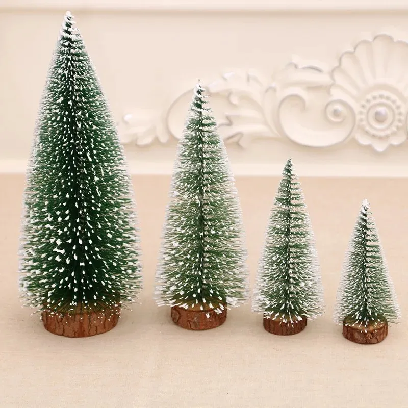 Kunstmatige mini kerstboom sneeuw vorst kleine dennenboom diy ambachten bureaubladdecoratie kerstdecoratie ornamenten