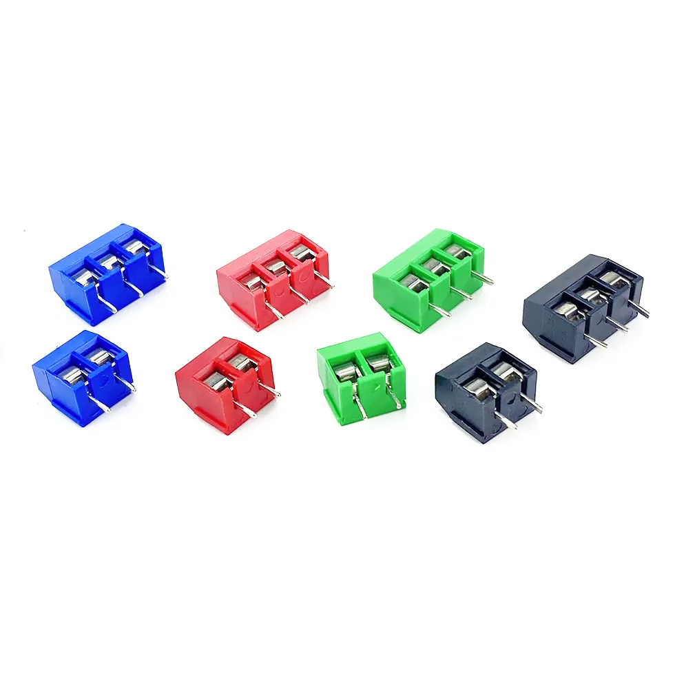 10 PCS KF301-2P VIS 5,0 mm Bloc de borne 2 broches 3 broches Connecteur de borne PCB épisable