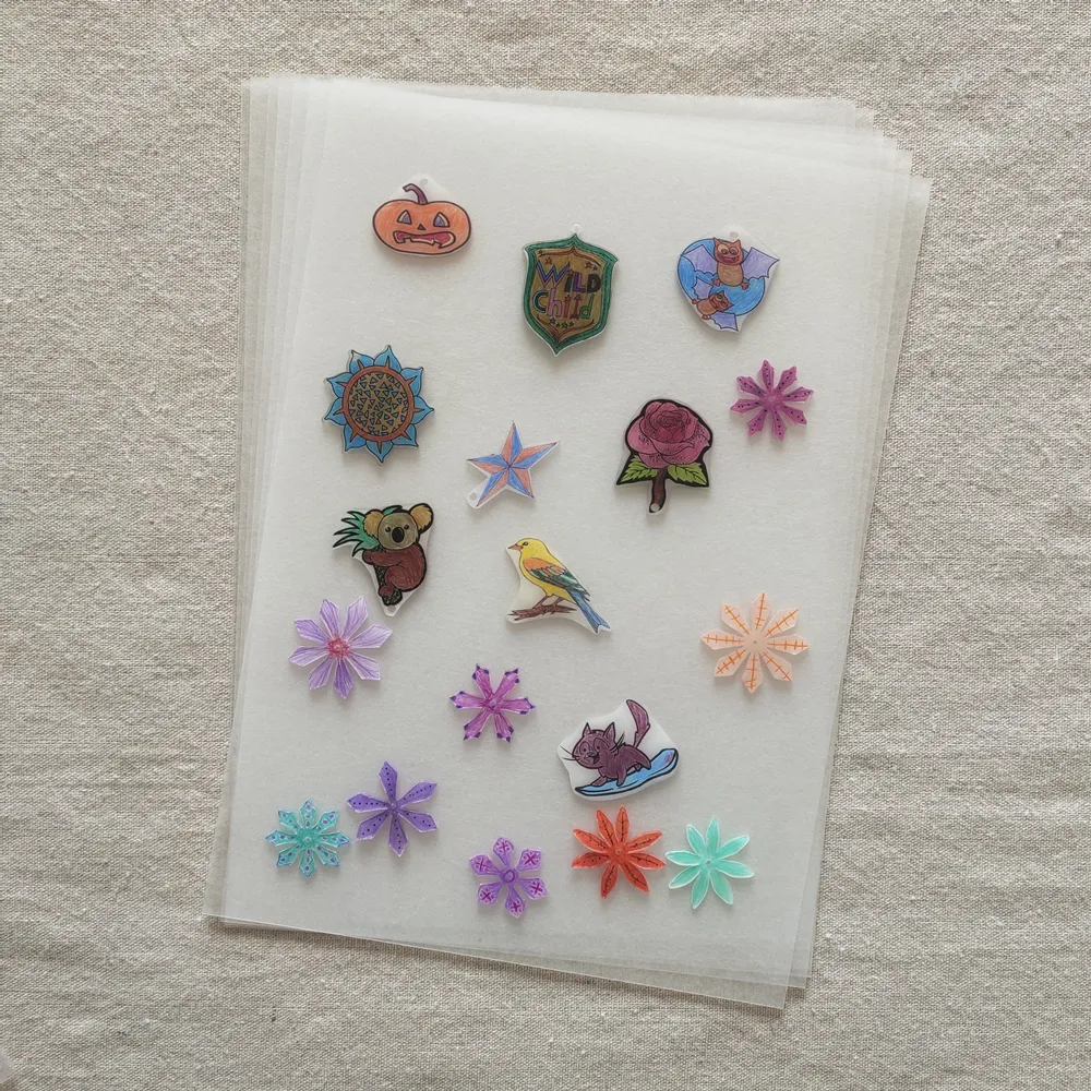 10 pezzi Frost Shrink ART Plastica Clear Limple Shrinky Foglio A4 Copertura e creatività per bambini fai -da -te Hobbys Crafts Gioielli