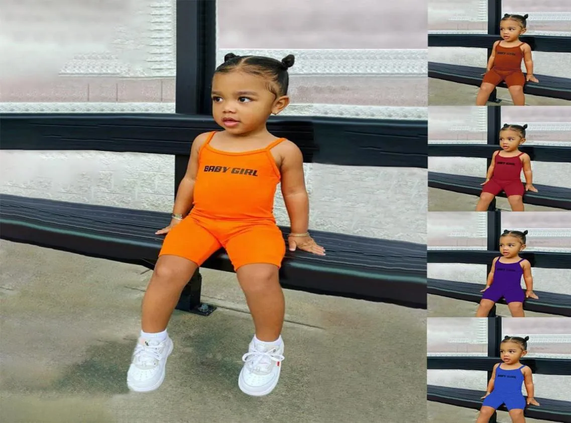 Retailwhole Baby Girl Letter Romper Jumpsuits Skinny Girls Halter met OffTheshoulder Jumpsuit Onepiece onesies Rompers 5 3941809