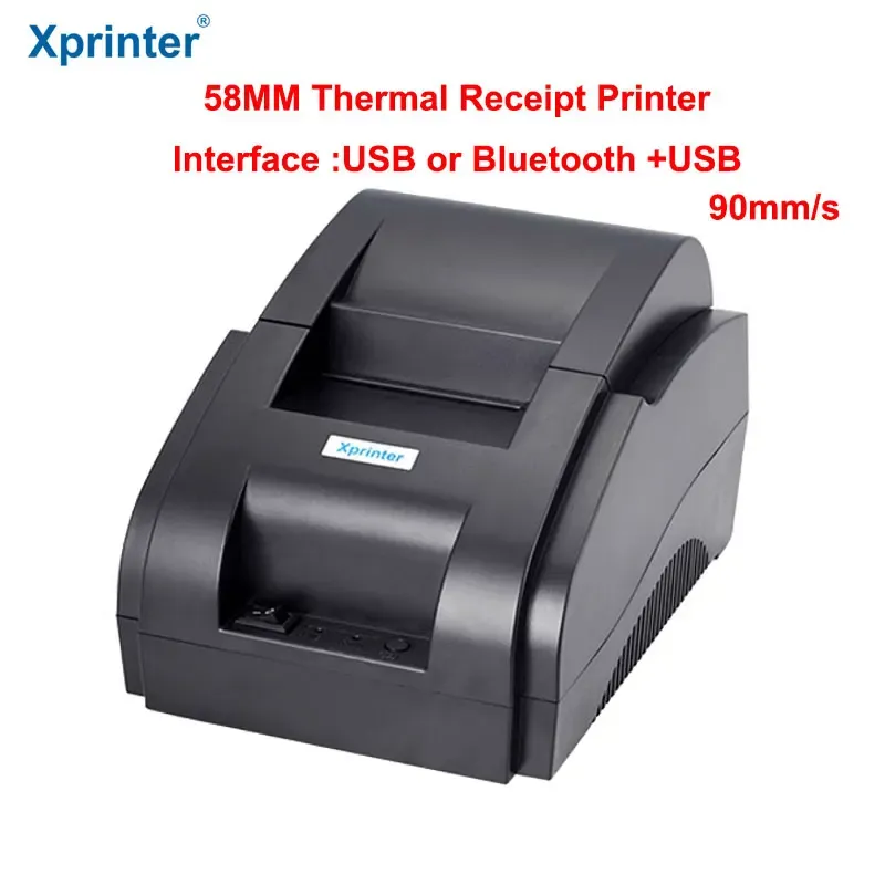 Принтеры оптом Xprinter xp58iih 58mm Mini Thermal Cempipt/Bill/Pos Printer Низкий шум с интерфейсом USB или BT