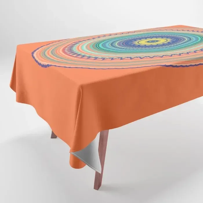 Beautiful Boho Mandala Pattern Printed Tablecloth Home Decor Rectangular Party