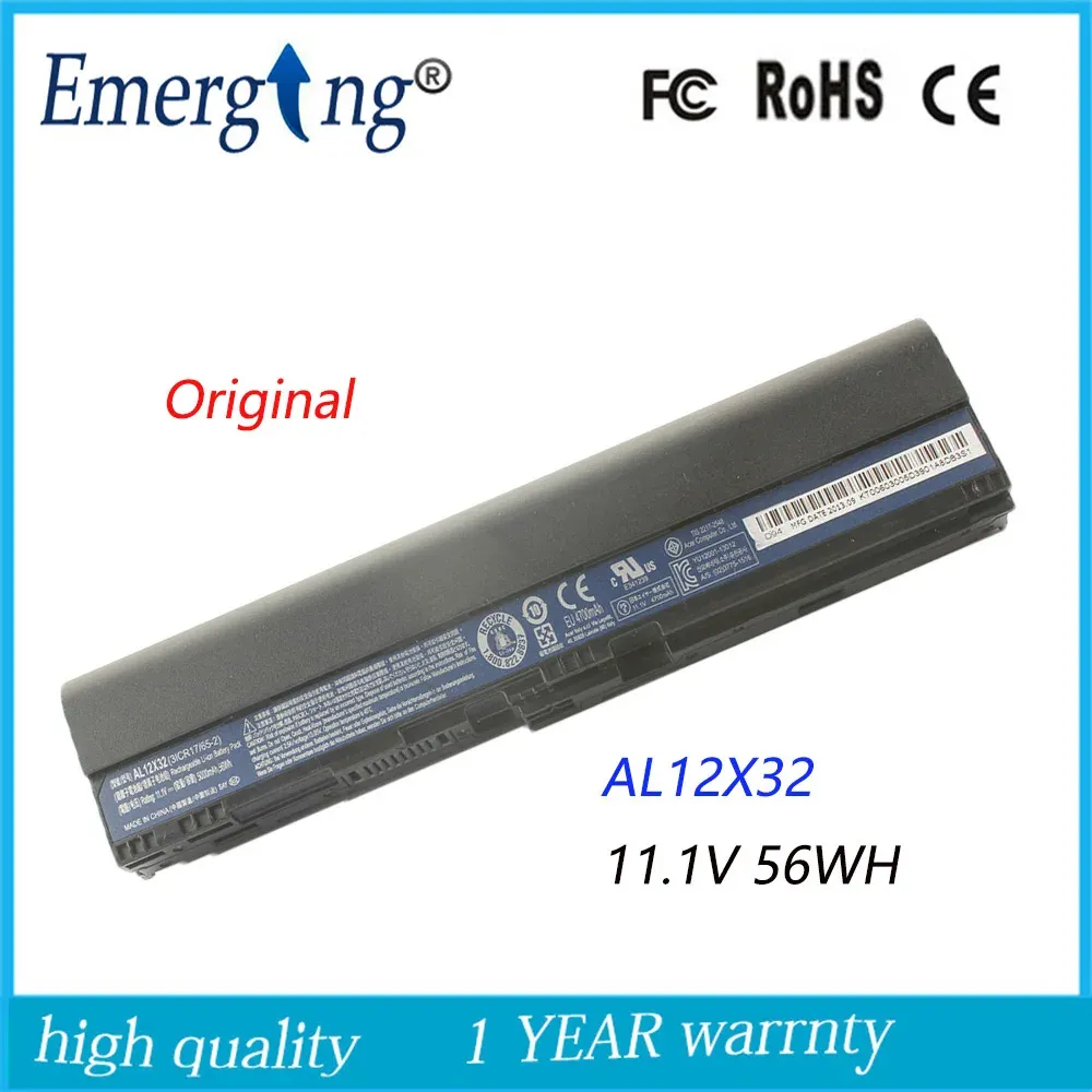 Batterier 11.1V 56Wh Laptop Battery for Acer Aspire One 725 756 V5171 C710 AL12A31 AL12X32