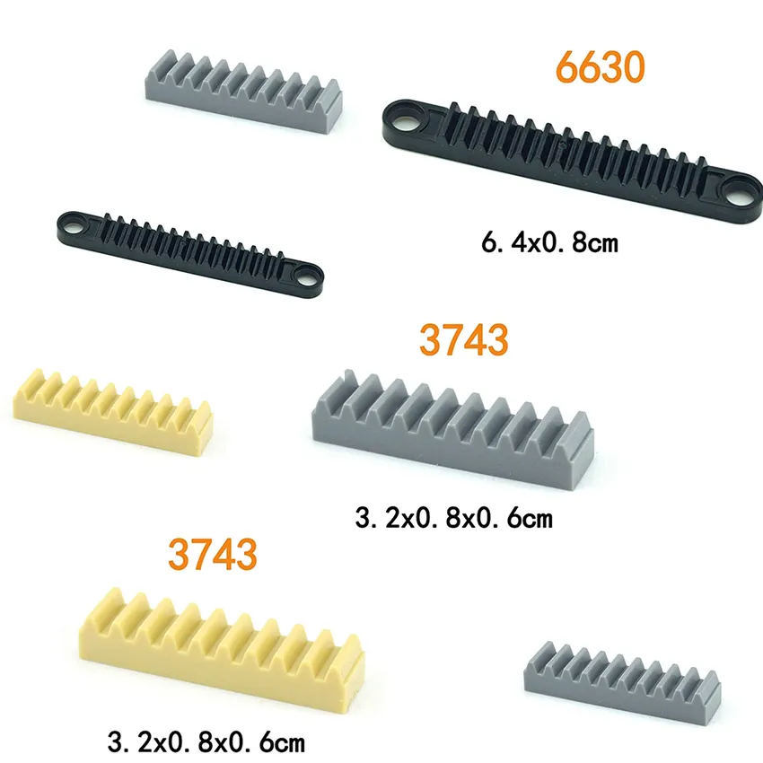 EV3 Gear Building Blocks Gear Rack 1x4 High-tech Part 3743 64781 Accessorie MOC Compatible with 6630 Technical Parts Leduo Toys