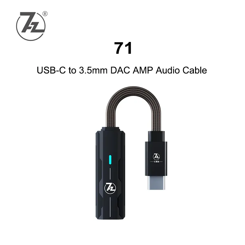 Amplifier 7Hz SEVENHERTZ 71 USB DAC AMP USBC to 3.5mm Audio Cable Headphone Amplifier PCM384 DSD128 audirect