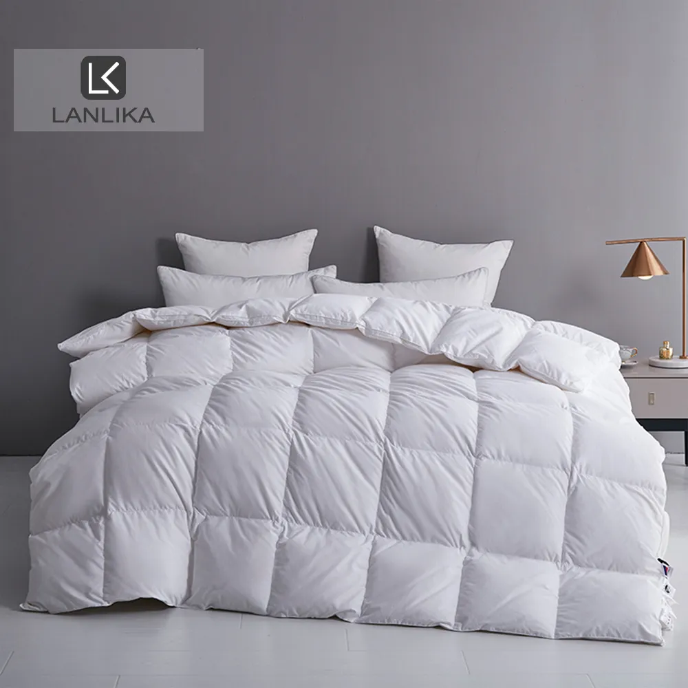 Lanlika Siberian Zero Sense 100% White Goose Down Quilt Edredón para Quiilt Winter Feather Double Queen King para el sueño familiar