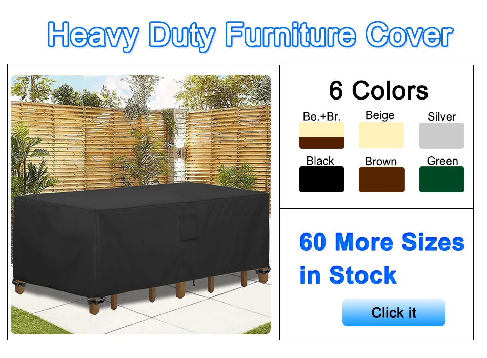 Fundas Para Muebles De Patio, Fundas Para Muebles De Exterior Hechas De Tela Oxford Resistente 210D, A Prueba De Viento, Impermeable, A Prueba De Lluvia, Nieve, Polvo, Viento, Anti-UV | En