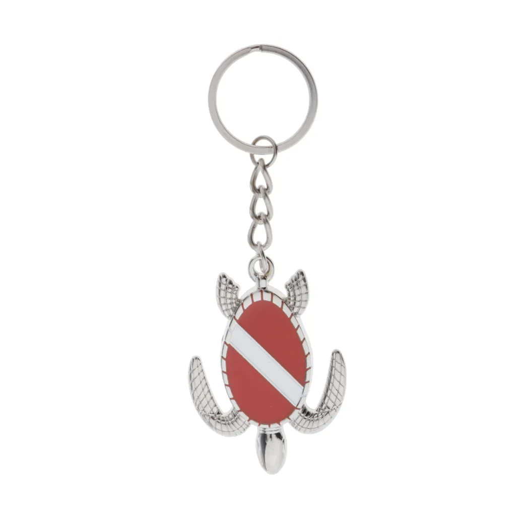 Chaîne de clés de plongée en alliage Keychain Keychain Dive Flag Shark Turtle Turtle Key Ring Key Chain pour les sports nautiques