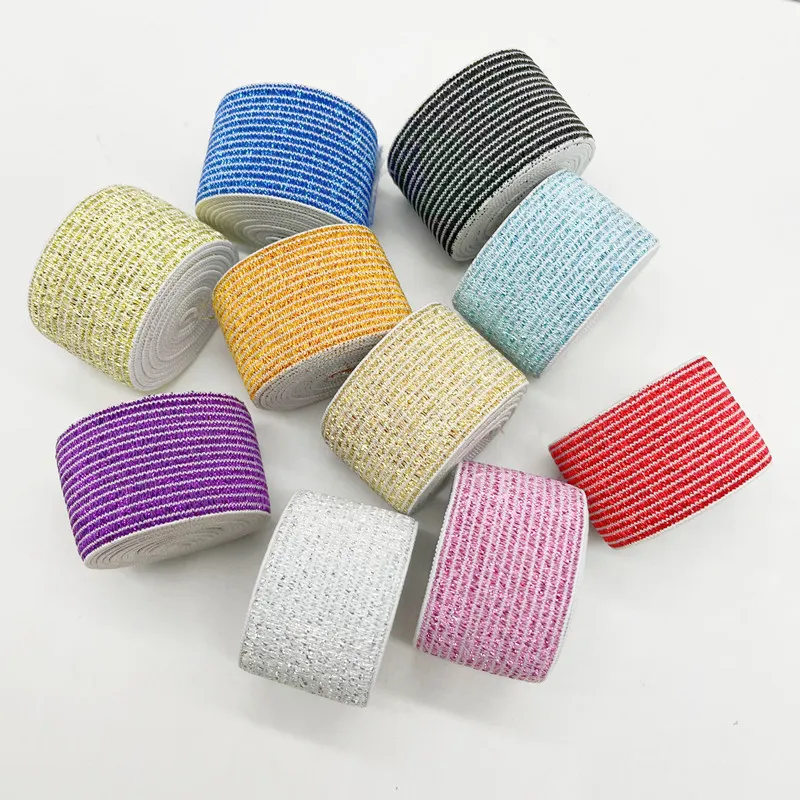 2,5 cm glitter elastische banden kleurrijk rubberen elastisch elastisch tailleband diy handgemaakte naaig kleding jasbroek riem accessoires 1meter